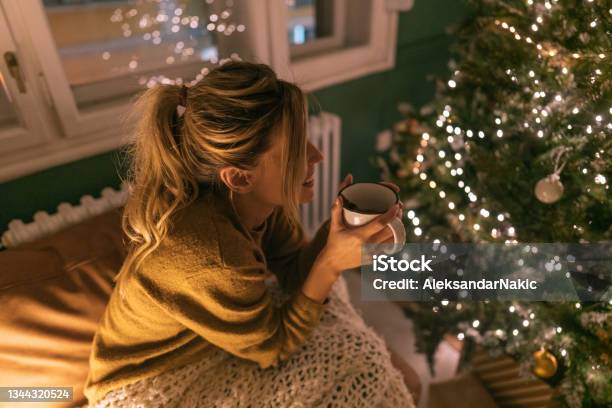 My Kind Of Christmas Stock Photo - Download Image Now - Christmas, Women, Cozy