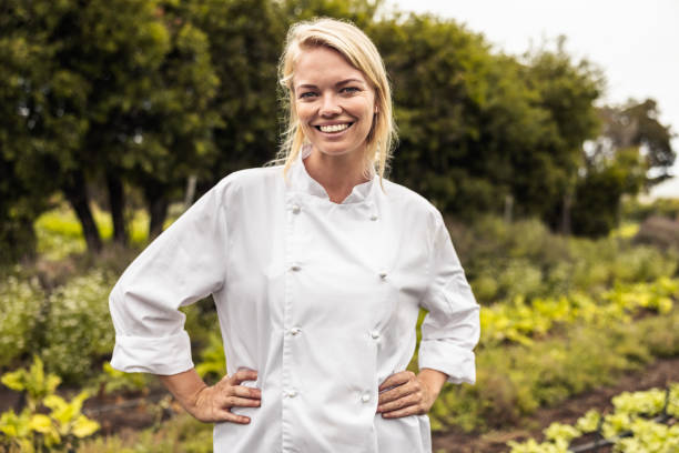 istock Chef smiling at the camera on an organic farm 1344321518