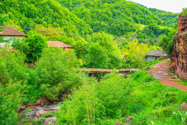 올드 마운틴 빌리지 - eastern europe mountain range mountain village 뉴스 사진 이미지