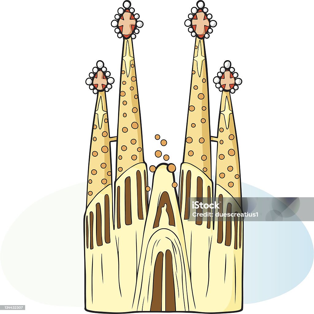 Sagrada Família em Barcelona - Royalty-free Antonio Gaudi arte vetorial