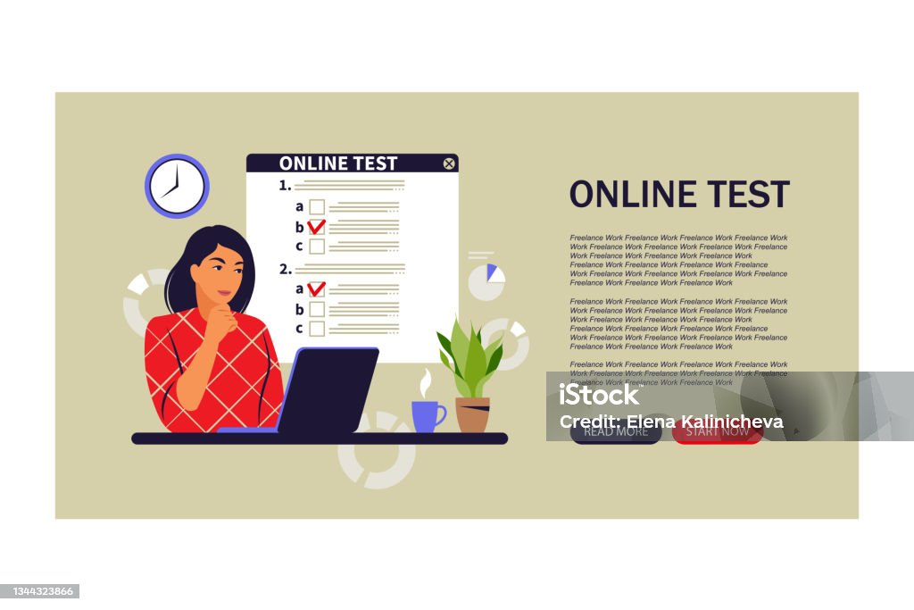 Test Elearning Images Concept Online Testing Elearning Examination On Computer Landing Page ...