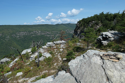 Views of Linville Gorge from Shortoff Mountain showing the geology of the area.