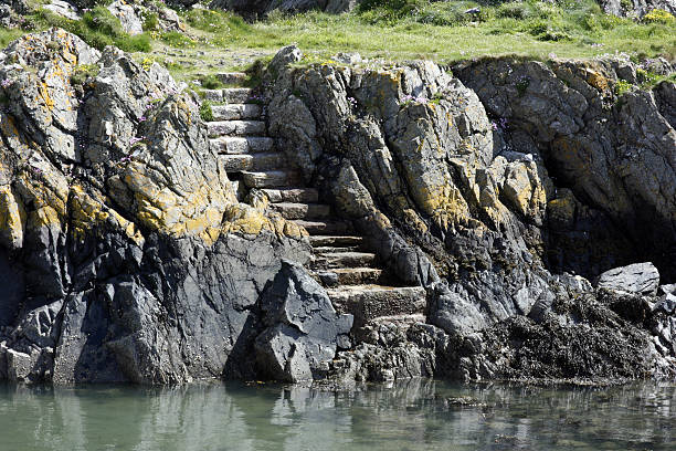 Steps in Cliff stock photo