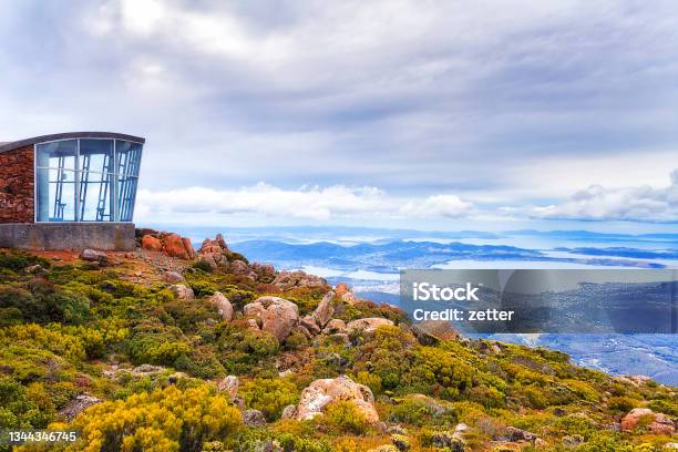 Tas Mt Wellington Hut Side City Stock Photo - Download Image Now - Hobart - Tasmania, Tasmania, Australia