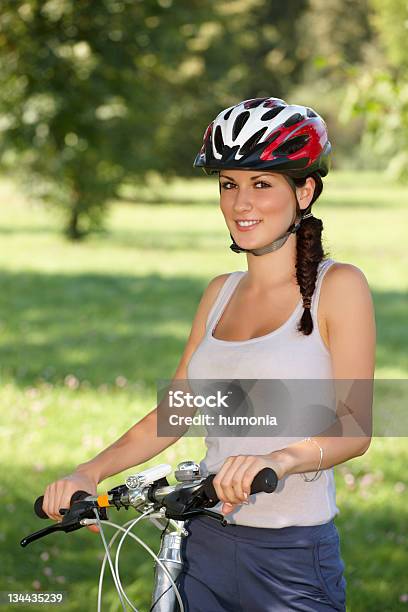 Girl Cyclist Stock Photo - Download Image Now - Active Lifestyle, Activity, Adult