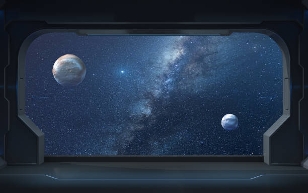 istock Planets and Milky Way from the view in the spacecraft, 3d rendering. 1344364437