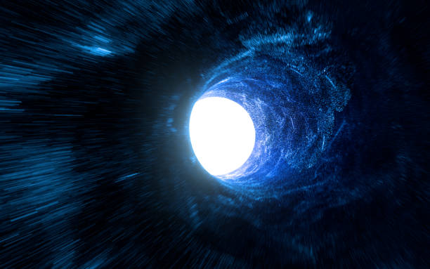 istock Wormholes and glowing tunnels, 3d rendering. 1344364537
