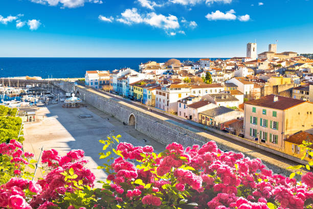 Town of Antibes historic walls and architecture view, famous destination in Cote d Azur, Southern France