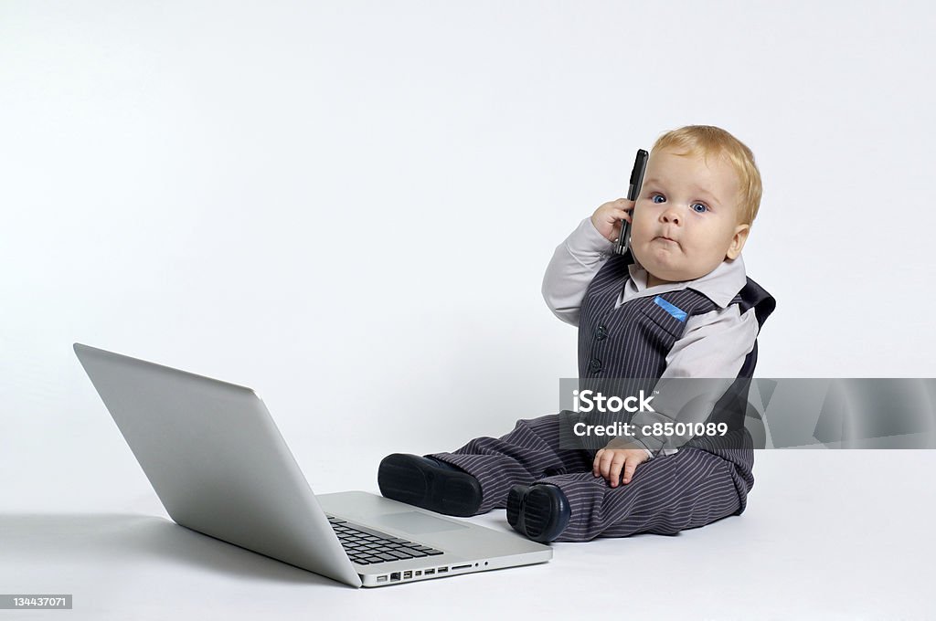 Smart bebê de trabalho - Foto de stock de Bebê royalty-free