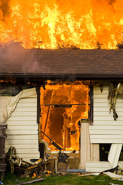 istock House Engulfed in Flames on Fire 134437364