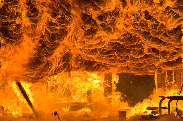 Fire explosion flammable airplane fire on smoke, hot danger flame burning effect. Fire burn airplane accident disaster conflagration. Arson disaster burning fire flame high heat explode bomb
