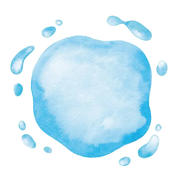 Vector illustration of Watercolor Blue Waterdrops Background