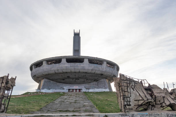 Memorial House of Bulgarian Communist Party at Buzludzha Peak, Bulgaria stock photo