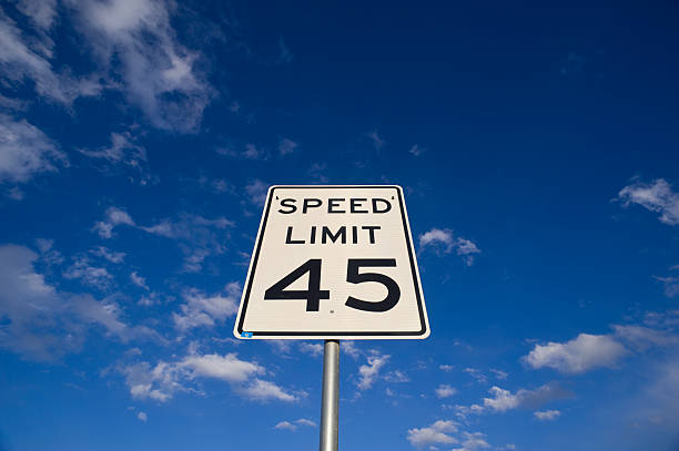 istock Bold 45 MPH Speed Limit Road Sign 134437855