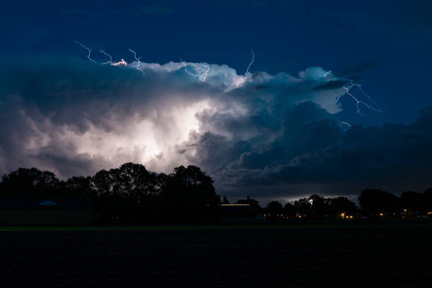 istock Upward Lightning from a Cumulonimbus thundercloud 1344378559