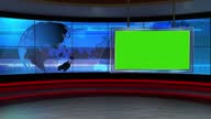 istock Virtual News Studio Set Green Screen 1344380588