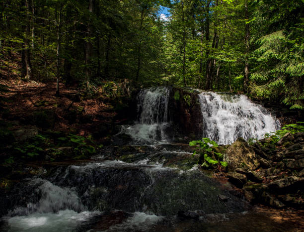 istock Ponikly vodopad waterfall in Jeseniky mountains in Czech republic 1344384708