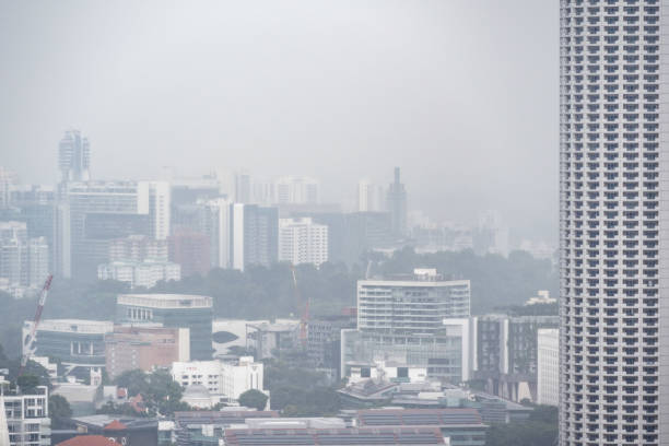 Singapore city a rainy cloudy day