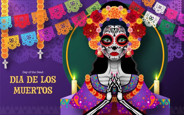 pd dftd 001b - sugar skull stock illustrations