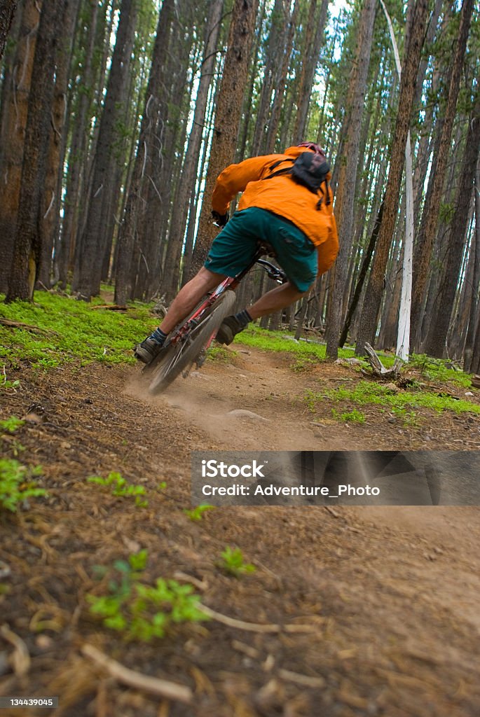 Горный велоспорт Singletrack в горы - Стоковые фото Вертикальный роялти-фри