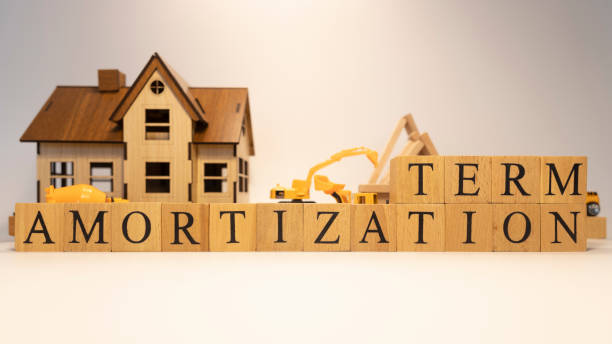 istock Amortization term was created from wooden cubes. Finance and Banking. 1344393398