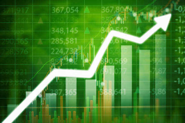 istock Increasing diagram with currency exchange rate 1344395544
