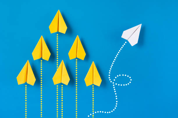 istock Individuality Concept with Paper Airplanes 1344396061