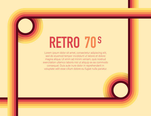ilustraciones, imágenes clip art, dibujos animados e iconos de stock de años 70, 1970 abstracto vector stock retro lines background. ilustración vectorial - light waving rainbow vector