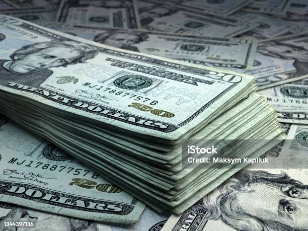 United States Banknotes United Statesdollar Bills 20 Usd Dollars Business Finance Background Stock Photo - Download Image Now