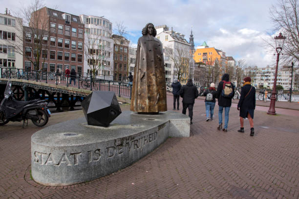 Spinozamonument Monument At Amsterdam The Netherlands 26-6-2020