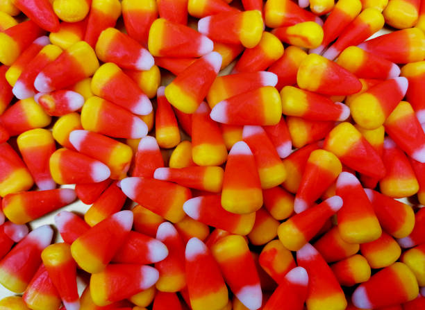 istock Candy corn background close-up top view stock images 1344403823