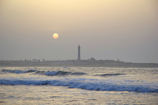 Atlantic Ocean at dusk Casablanca, Morocco