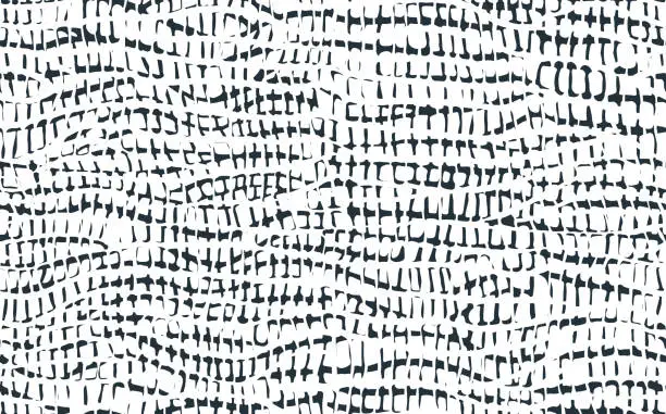 Vector illustration of Abstract modern crocodile leather seamless pattern. Animals trendy background. Black and white decorative vector illustration for print, fabric, textile. Modern ornament of stylized alligator skin