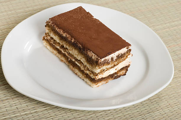 istock tiramisu on a plate with bamboo mat 134441119