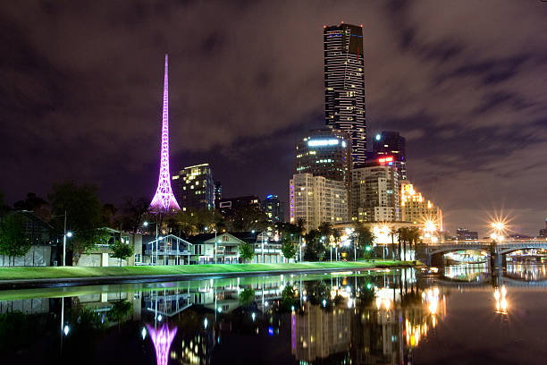 istock A view of downtown Melbourne lit up at night 134441327