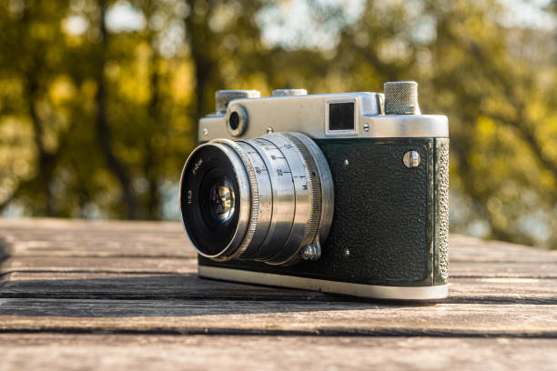 istock Retro soviet film photo camera 1344416424