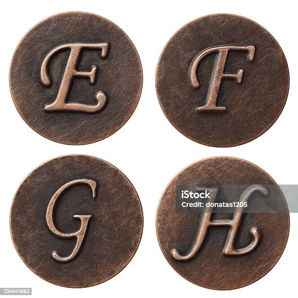 Metall Buchstaben Stockfoto und mehr Bilder von Alphabet - Alphabet, Alt, Altertümlich