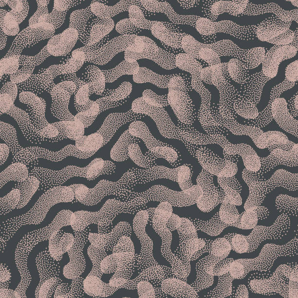 トレンディなシームレスなパターンは、抽象的な形状モチーフテクスチャベクターヴィンテージカラーの背景を点描 - wallpaper pattern wallpaper 1950s style ornate点のイラスト素材／クリップアート素材／マンガ素材／アイコン素材