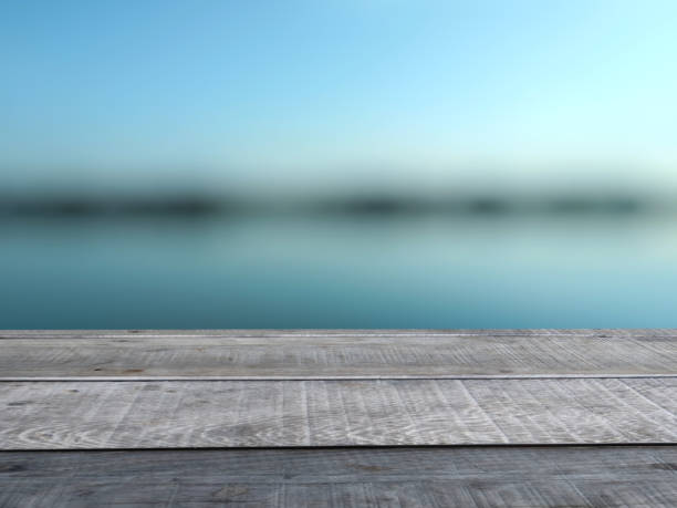 An old plank with a blurry indigo background.
