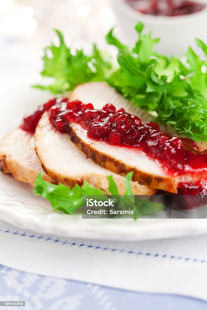 Truthahnbrust mit cranberry-sauce - Lizenzfrei Beere - Obst Stock-Foto