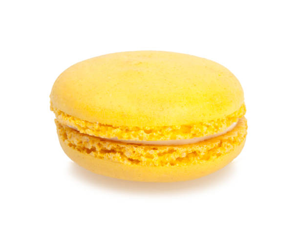 istock yellow macaroon isolated on the white background 1344428007