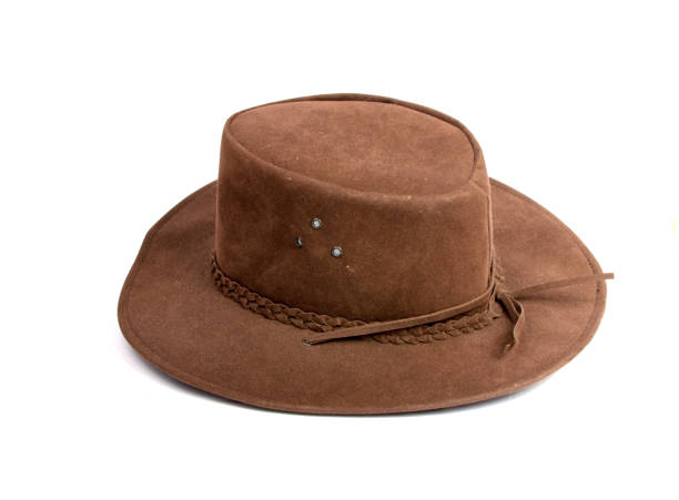 istock Brown cowboy hat isolated on the white 1344431043