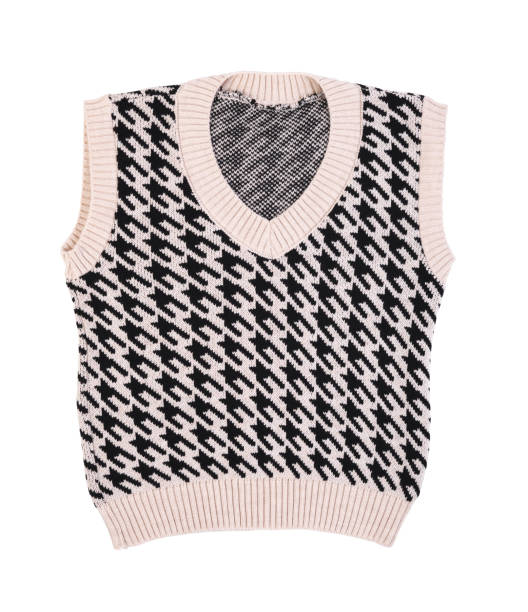 пуловер без рукавов, изолированный на белом фоне - sleeveless top стоковые фото и изображения