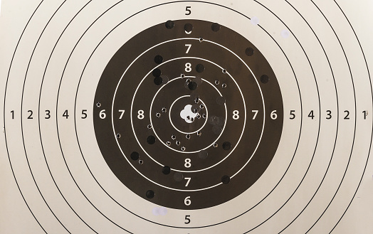 Target with trace of shot marks