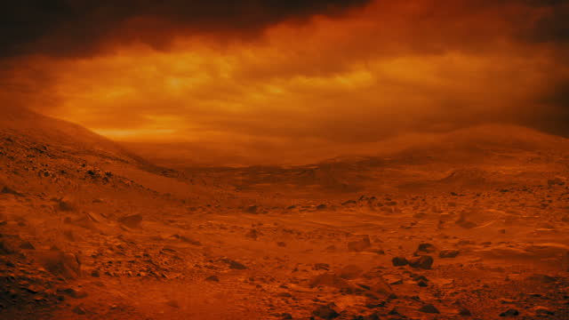 Wasteland Apocalyptic WW3 Landscape With Sandstorm And Lightning
