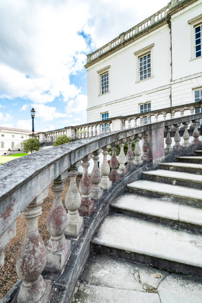 Closeup marble balustrade and steps, background Closeup marble balustrade and steps, background queen's house stock pictures, royalty-free photos & images
