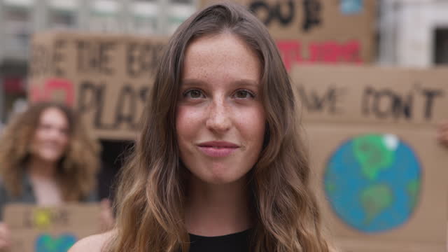 Students and young people protesting for climate emergency