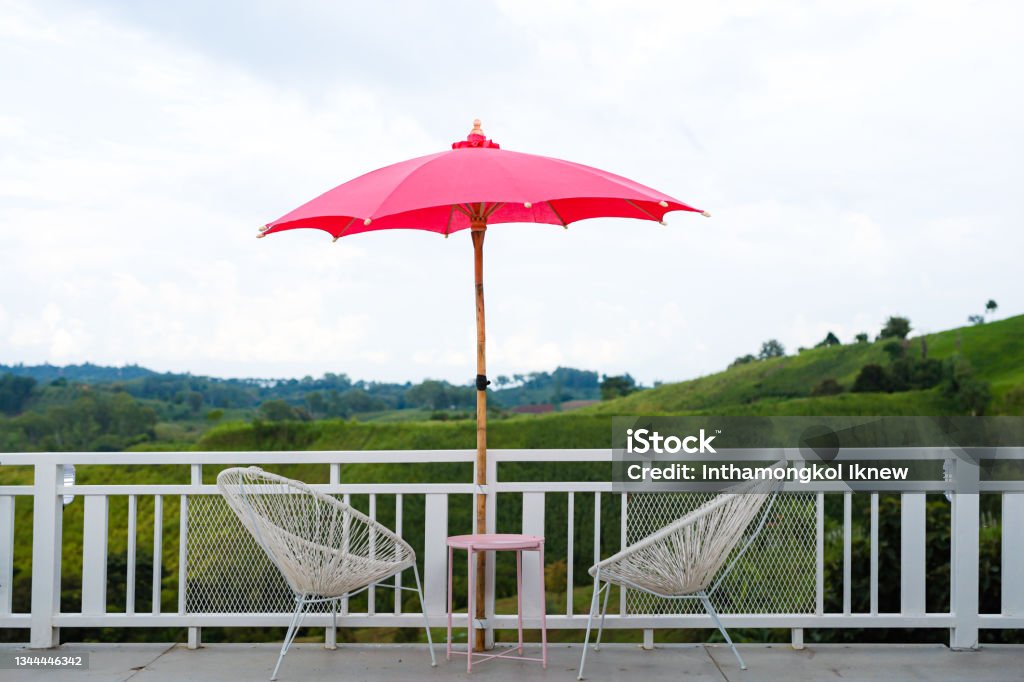 Mountain view in the attraction,Nature view khaokho Thailand Deck Stock Photo