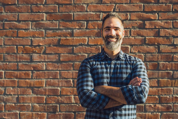 istock Portrait of modern businessman with beard 1344451205
