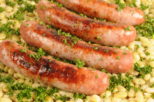 Toulouse sausages with beans